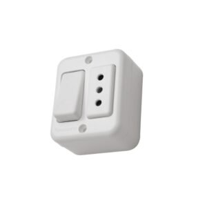 Casquete interruptor simple 9/12 y enchufe simple 10A 250V integrado